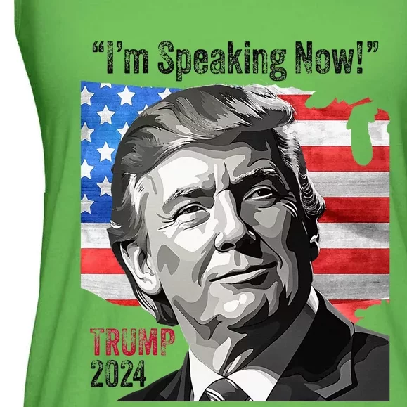 Trump 2024 Debate Quote IM Speaking Now Political Ladies Essential Flowy Tank