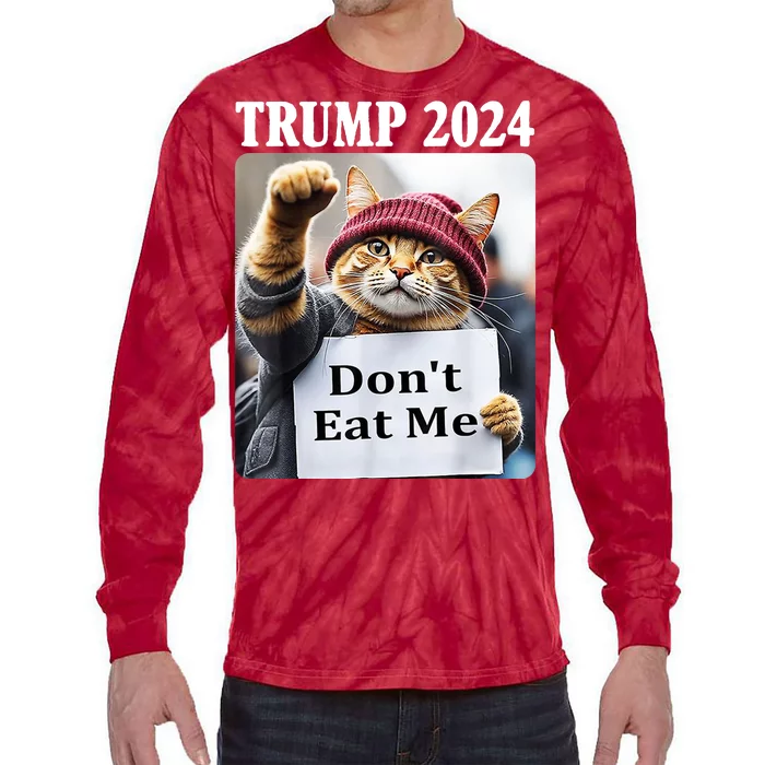 Trump 2024 Dont Eat Me Funny Cat Election Tie-Dye Long Sleeve Shirt