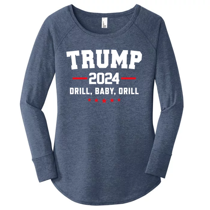 Trump 2024 Drill Baby Drill Funny Pro Trump Women's Perfect Tri Tunic Long Sleeve Shirt