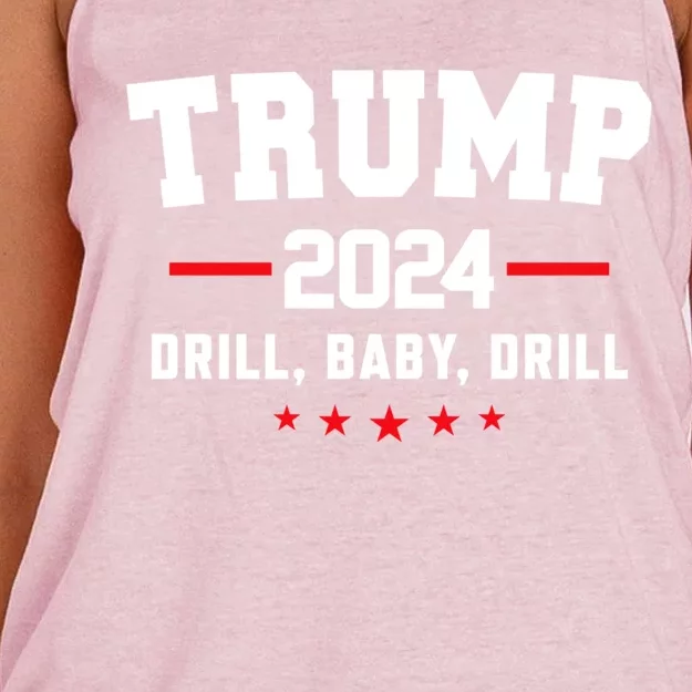 Trump 2024 Drill Baby Drill Funny Pro Trump Women's Knotted Racerback Tank