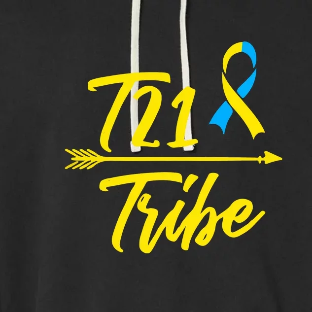 Trisomy 21 Down Syndrome Awareness Gift Garment-Dyed Fleece Hoodie