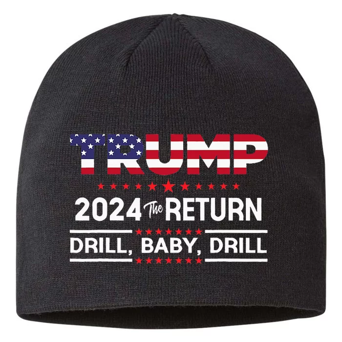 Trump 2024 Drill Baby Drill Us Flag Republican 8 1/2in Sustainable Knit Beanie