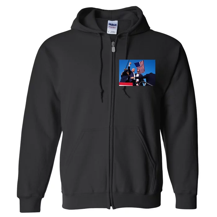 Trump 2024 Donald Trump Fist Pump Full Zip Hoodie