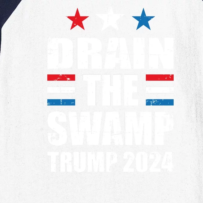 Trump 2024 | Drain The Swamp | Support Donald Trump Baseball Sleeve Shirt