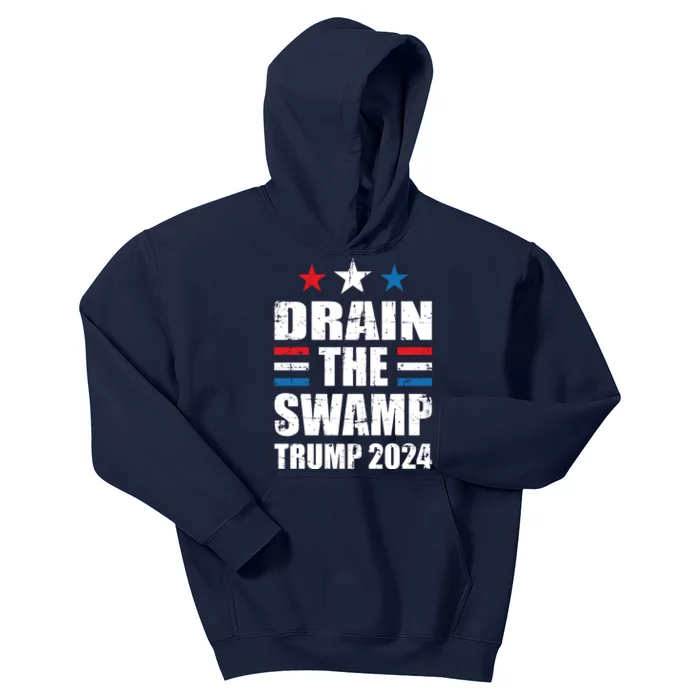 Trump 2024 | Drain The Swamp | Support Donald Trump Kids Hoodie