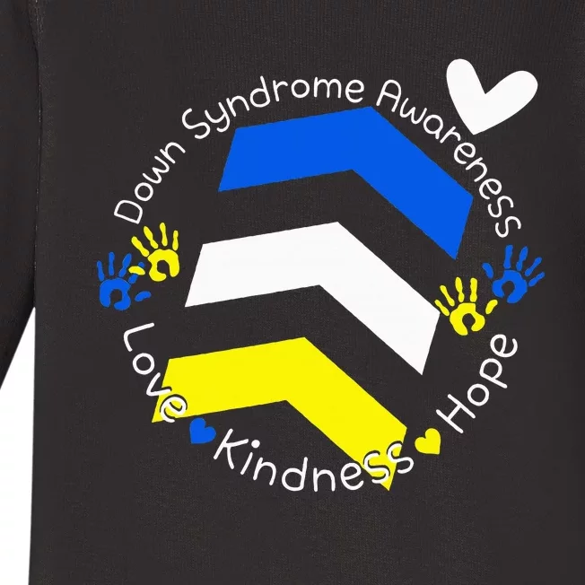 Trisomy 21 Down Syndrome Extra Three Chromosome Arrows Baby Long Sleeve Bodysuit