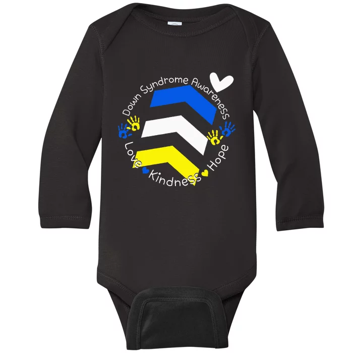 Trisomy 21 Down Syndrome Extra Three Chromosome Arrows Baby Long Sleeve Bodysuit