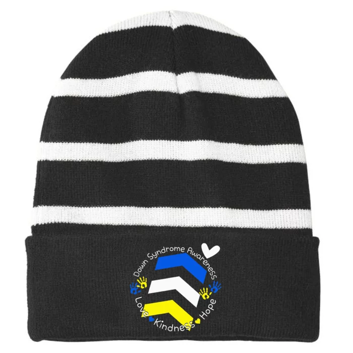 Trisomy 21 Down Syndrome Extra Three Chromosome Arrows Striped Beanie with Solid Band