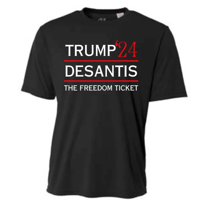 Trump 24 Desantis The Freedom Ticket Cooling Performance Crew T-Shirt