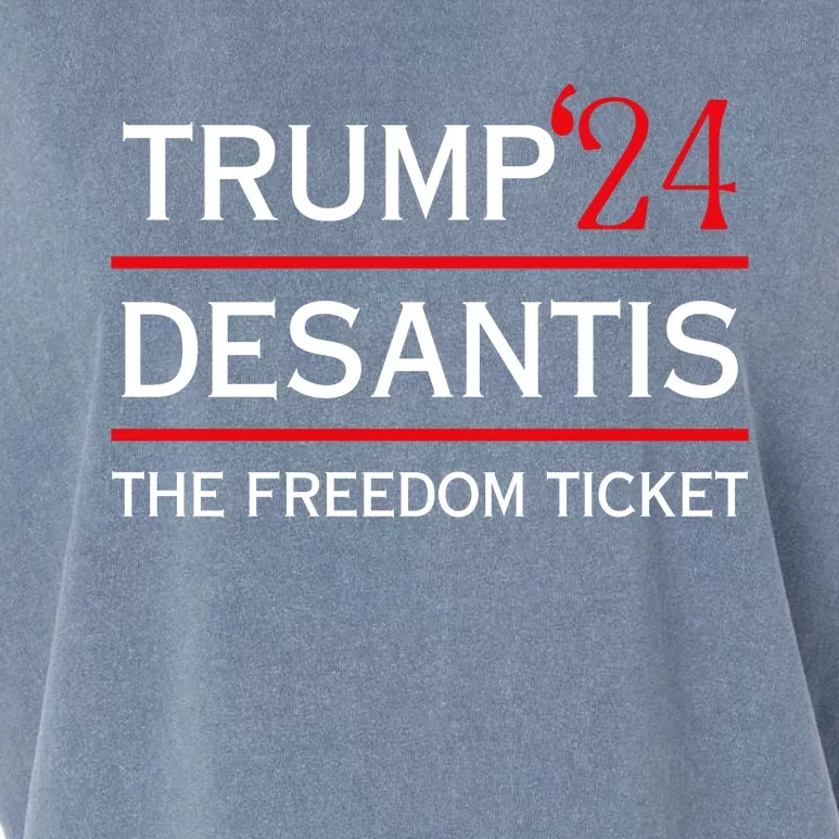 Trump 24 Desantis The Freedom Ticket Garment-Dyed Women's Muscle Tee