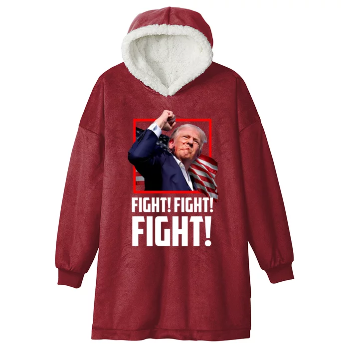 Trump 2024 Donald Trump Fight Fighting Fighters Supporters Americans Hooded Wearable Blanket