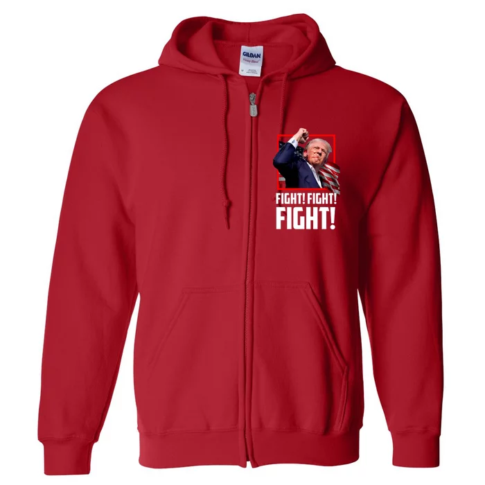 Trump 2024 Donald Trump Fight Fighting Fighters Supporters Americans Full Zip Hoodie