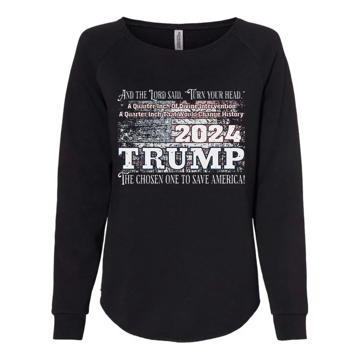 Trump 2024 Divine Intervention Womens California Wash Sweatshirt