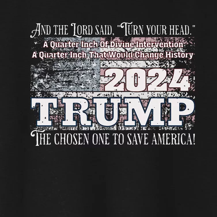 Trump 2024 Divine Intervention Women's Crop Top Tee