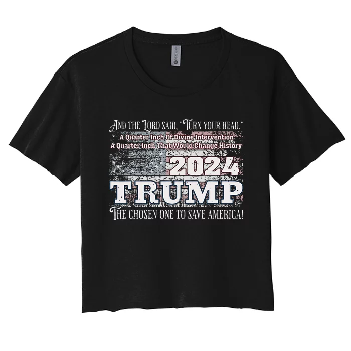 Trump 2024 Divine Intervention Women's Crop Top Tee