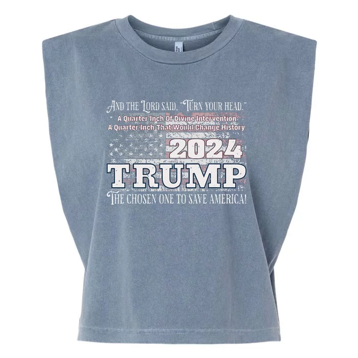 Trump 2024 Divine Intervention Garment-Dyed Women's Muscle Tee