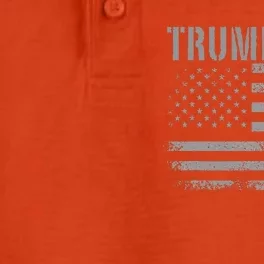 Trump 2024 Distressed American Flag Usa Patriotic Dry Zone Grid Performance Polo