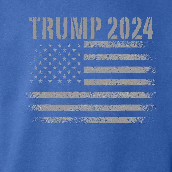 Trump 2024 Distressed American Flag Usa Patriotic Toddler Hoodie