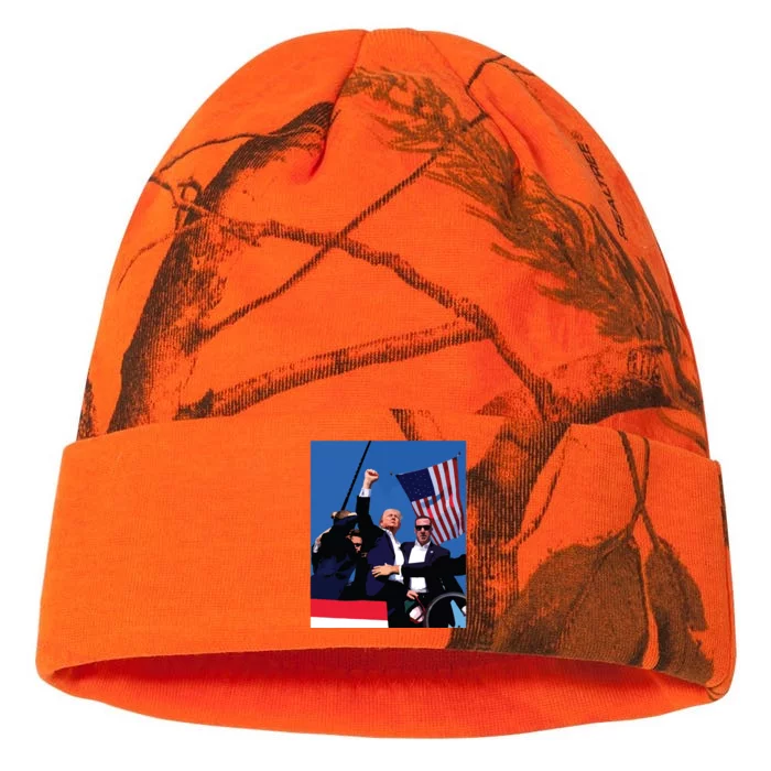 Trump 2024 Donald Trump Fist Pump Kati - 12in Camo Beanie