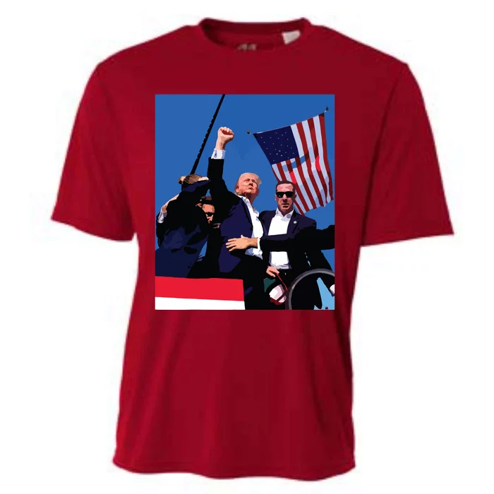 Trump 2024 Donald Trump Fist Pump Cooling Performance Crew T-Shirt