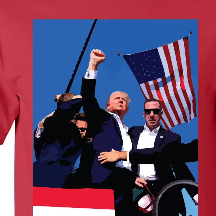 Trump 2024 Donald Trump Fist Pump Tall T-Shirt