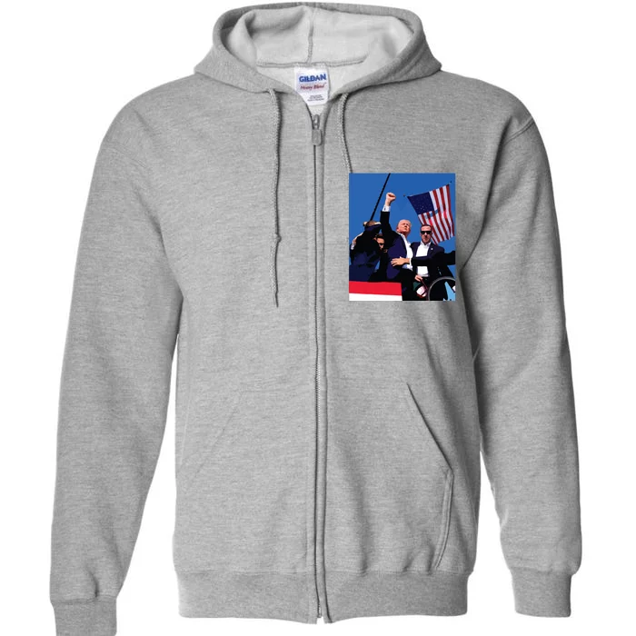 Trump 2024 Donald Trump Fist Pump Full Zip Hoodie