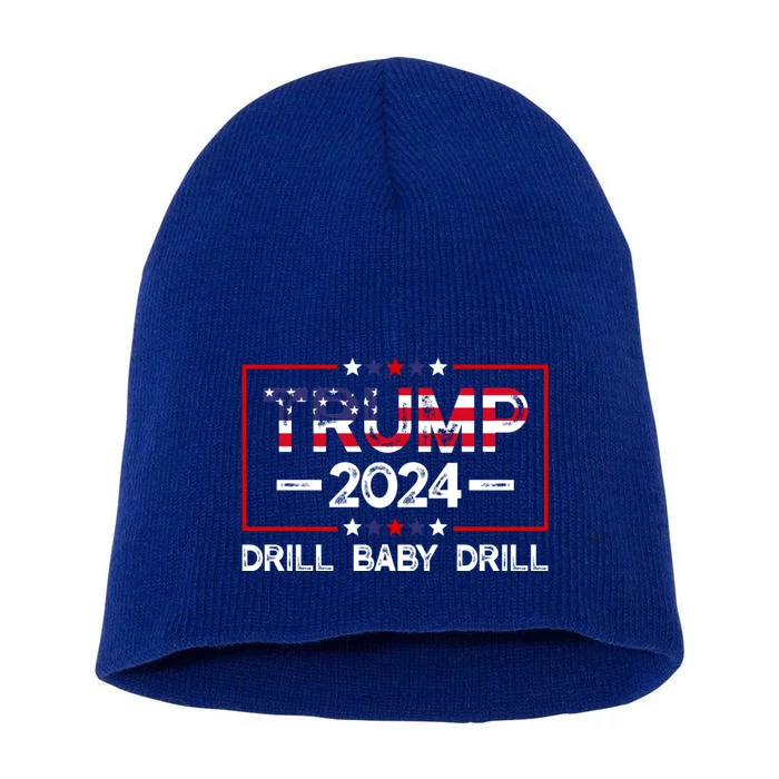 Trump 2024 Drill Baby Drill Short Acrylic Beanie