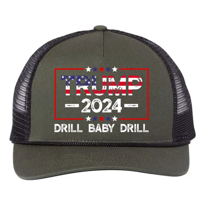 Trump 2024 Drill Baby Drill Retro Rope Trucker Hat Cap