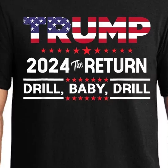 Trump 2024 Drill Baby Drill Us Flag Republican 4th Of July Pajama Set