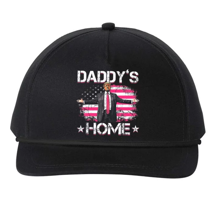 Trump 2024 Daddys Home Funny Trump Snapback Five-Panel Rope Hat