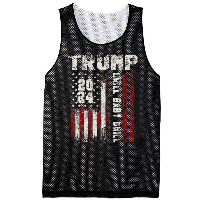 Trump 2024 Drill Baby Drill Mesh Reversible Basketball Jersey Tank