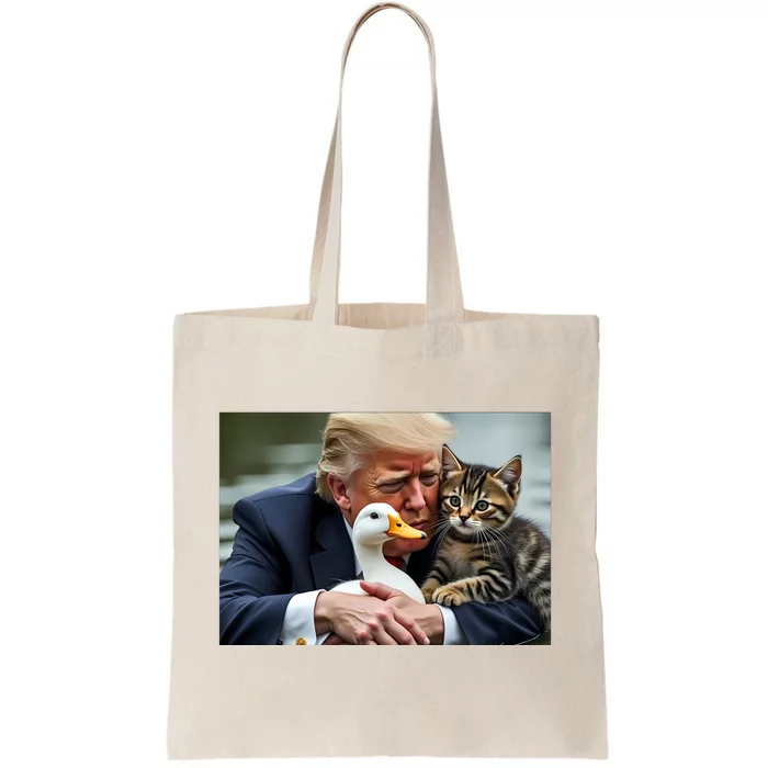 Trump 2024 Duck Kitten Tote Bag