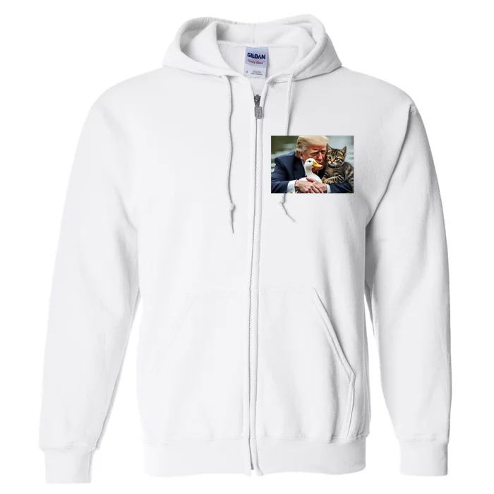 Trump 2024 Duck Kitten Full Zip Hoodie