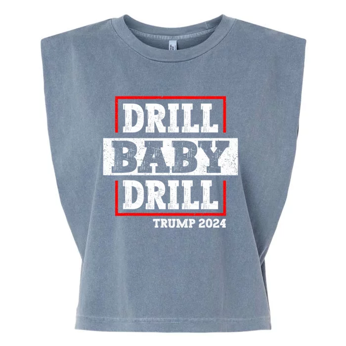 Trump 2024 Drill Baby Drill Garment-Dyed Women's Muscle Tee