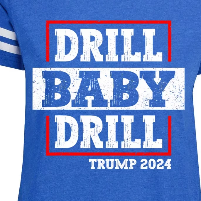 Trump 2024 Drill Baby Drill Enza Ladies Jersey Football T-Shirt