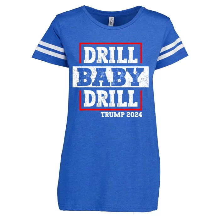 Trump 2024 Drill Baby Drill Enza Ladies Jersey Football T-Shirt