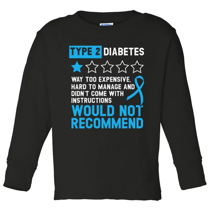 Type 2 Diabetes T2D Warrior Diabetes Awareness Toddler Long Sleeve Shirt