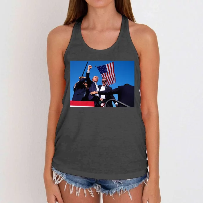 Trump 2024 Donald Trump Fist Pump Women's Knotted Racerback Tank