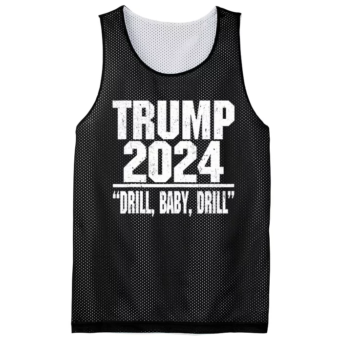 Trump 2024 Drill Baby Drill Mesh Reversible Basketball Jersey Tank