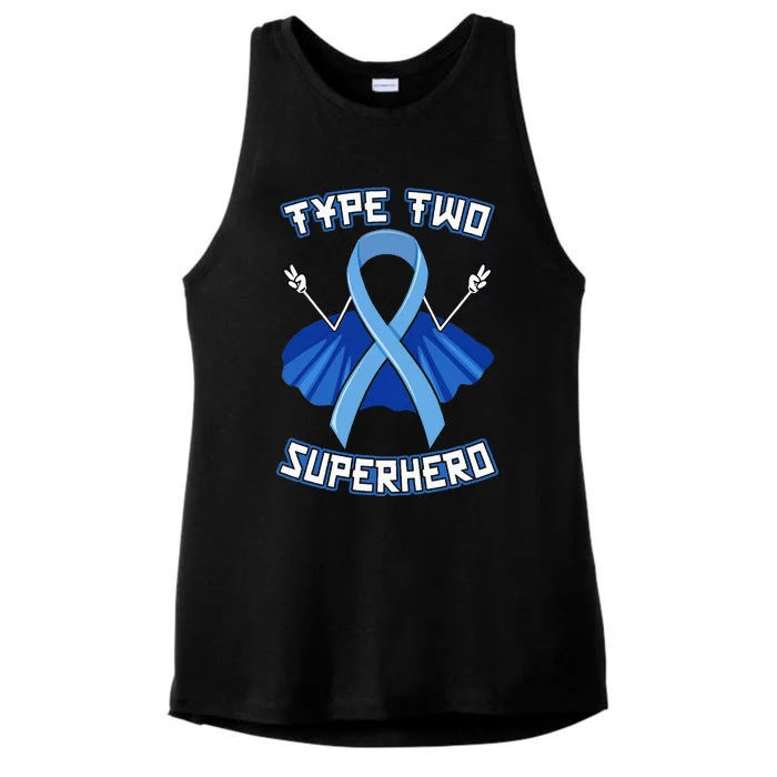 Type 2 Diabetes Superhero Awareness Diabetic Mom Dad Ladies Tri-Blend Wicking Tank