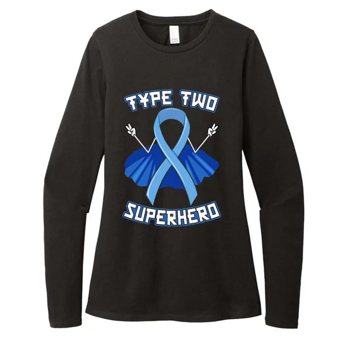 Type 2 Diabetes Superhero Awareness Diabetic Mom Dad Womens CVC Long Sleeve Shirt