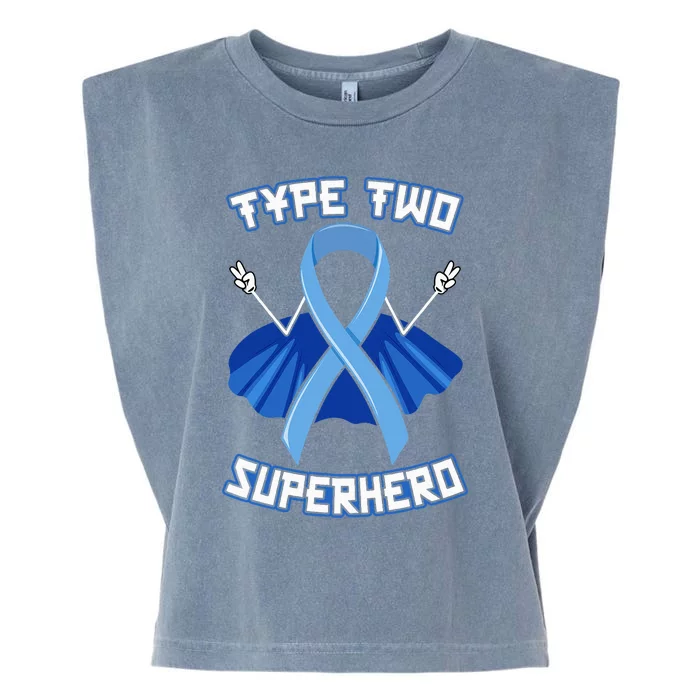 Type 2 Diabetes Superhero Awareness Diabetic Mom Dad Garment-Dyed Women's Muscle Tee