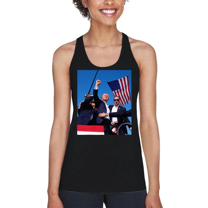 Trump 2024 Donald Trump Fist Pump Women's Racerback Tank