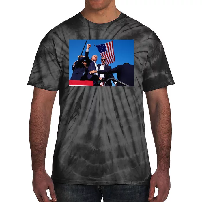 Trump 2024 Donald Trump Fist Pump Tie-Dye T-Shirt