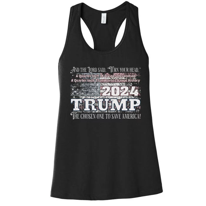 Trump 2024 Divine Intervention The Save America Women's Racerback Tank