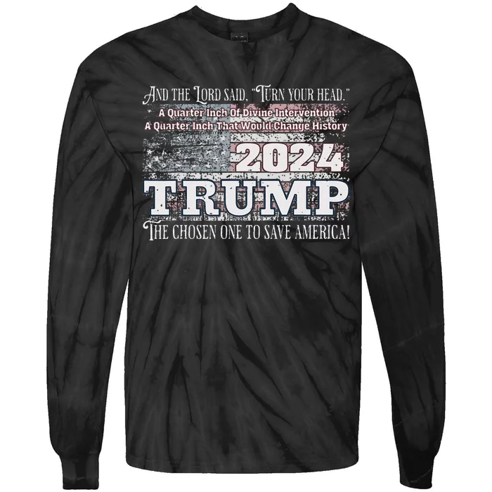 Trump 2024 Divine Intervention The Save America Tie-Dye Long Sleeve Shirt