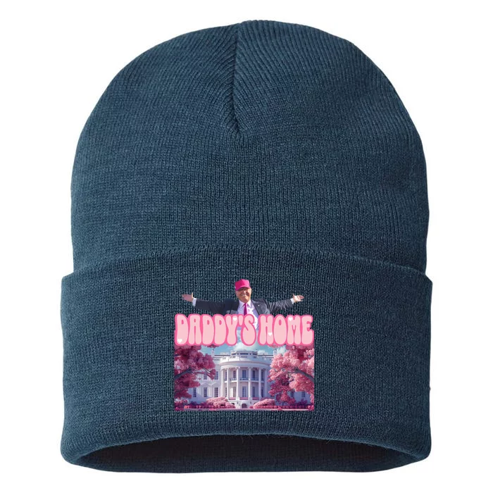 Trump 2024 Daddys Home Pink Classic Sustainable Knit Beanie