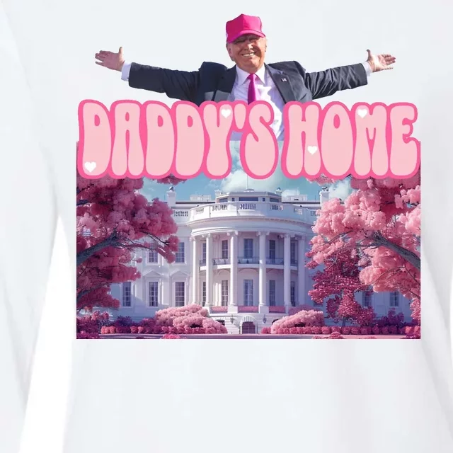 Trump 2024 Daddys Home Pink Classic Womens Cotton Relaxed Long Sleeve T-Shirt