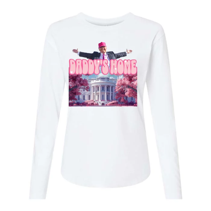 Trump 2024 Daddys Home Pink Classic Womens Cotton Relaxed Long Sleeve T-Shirt