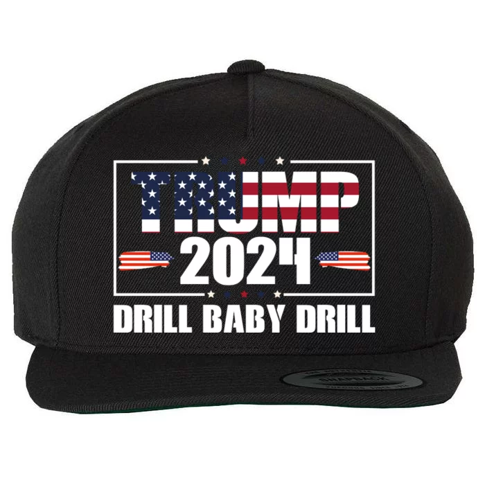 Trump 2024 Drill Baby Drill Wool Snapback Cap